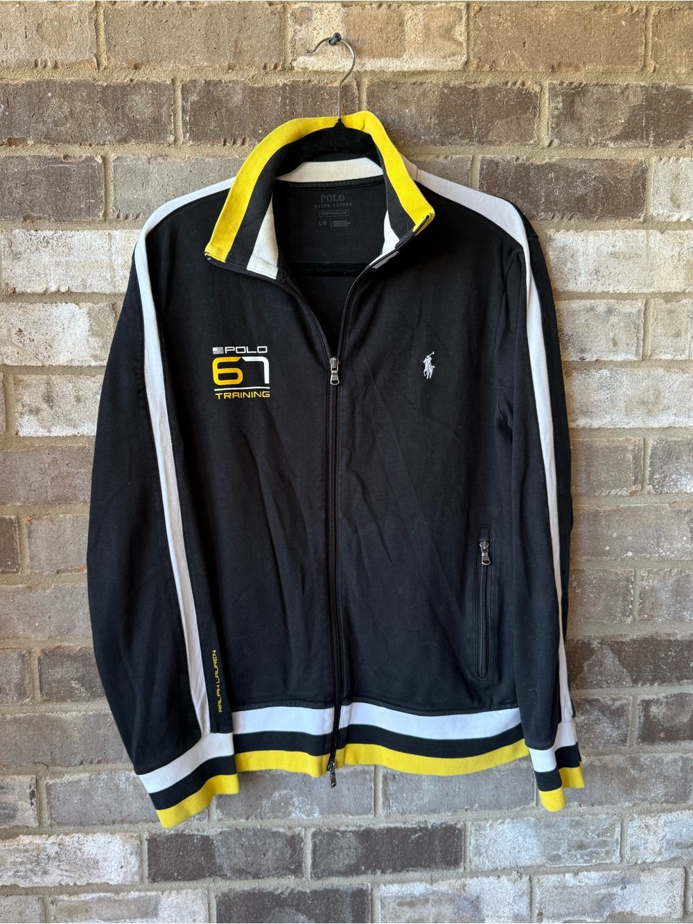 Vintage Polo Ralph Lauren Performance 67 Training Track Jacket Black Size L